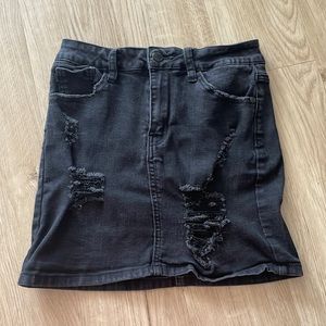 Black jean skirt